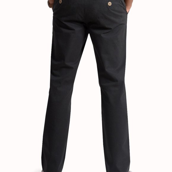 OLGYN Flat Front Straight Pocket Black Chino Pant - Picture 2 of 4